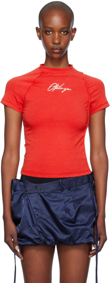 Тениска Ottolinger Ottolinger Deconstructed T-Shirt Червено | 1150104621, 0