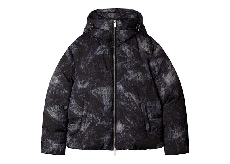 Пухо яке Off-White Logo-Jacquard Puffer Jacket Черно | OMEJ003F23FAB0011000, 0