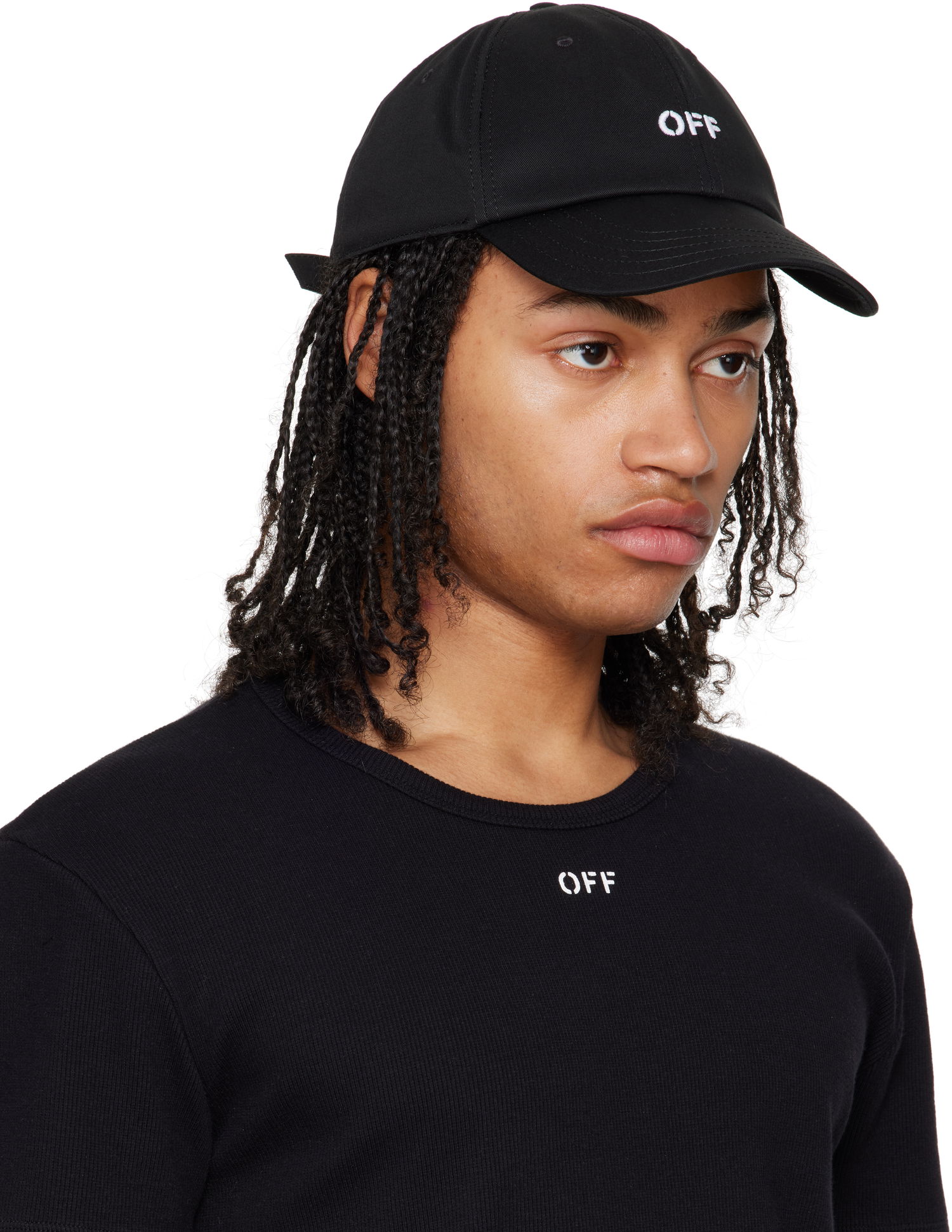 Шапка с козирка Off-White Off-White Baseball Cap with Logo Stamp Черно | OMLA049C99FAB0041001, 1