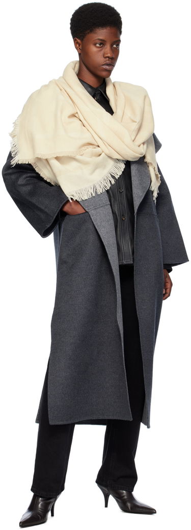 Шал TOTEME Monogram Wool Cashmere Scarf Бежово | 224-894-808, 2
