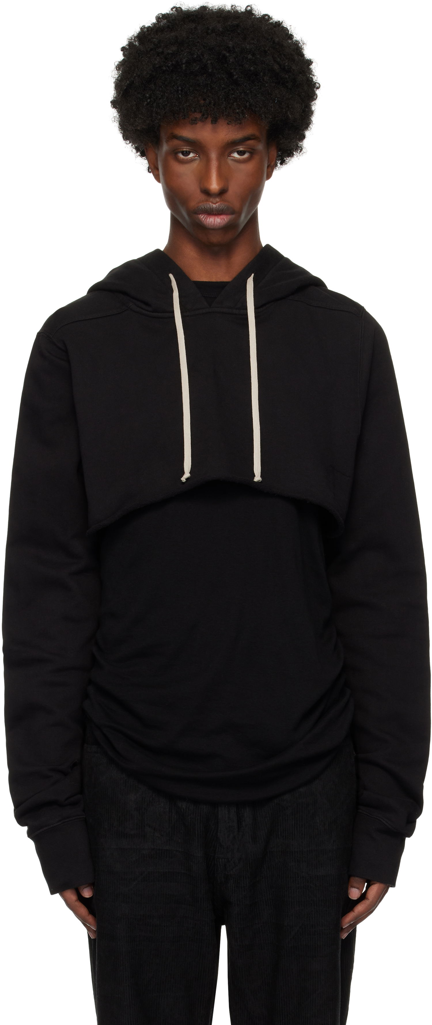Суитчър Rick Owens Porterville Cropped Hoodie Черно | DU02D2257 FP, 0