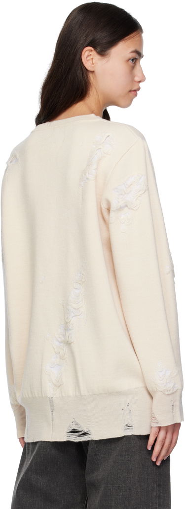 Пуловер Maison Margiela MM6 Maison Margiela Double-Faced Distressed Sweater Бежово | S52HL0046 M13131, 2
