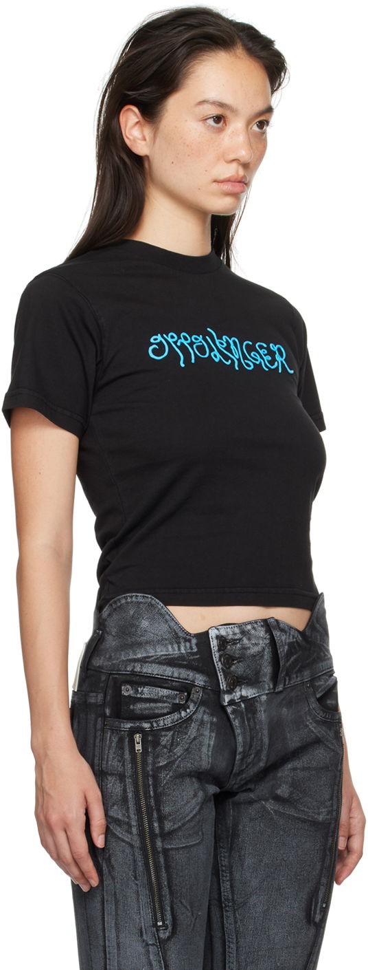 Тениска Ottolinger Ottolinger Fitted Puffy Logo T-Shirt Черно | 1150103921, 1