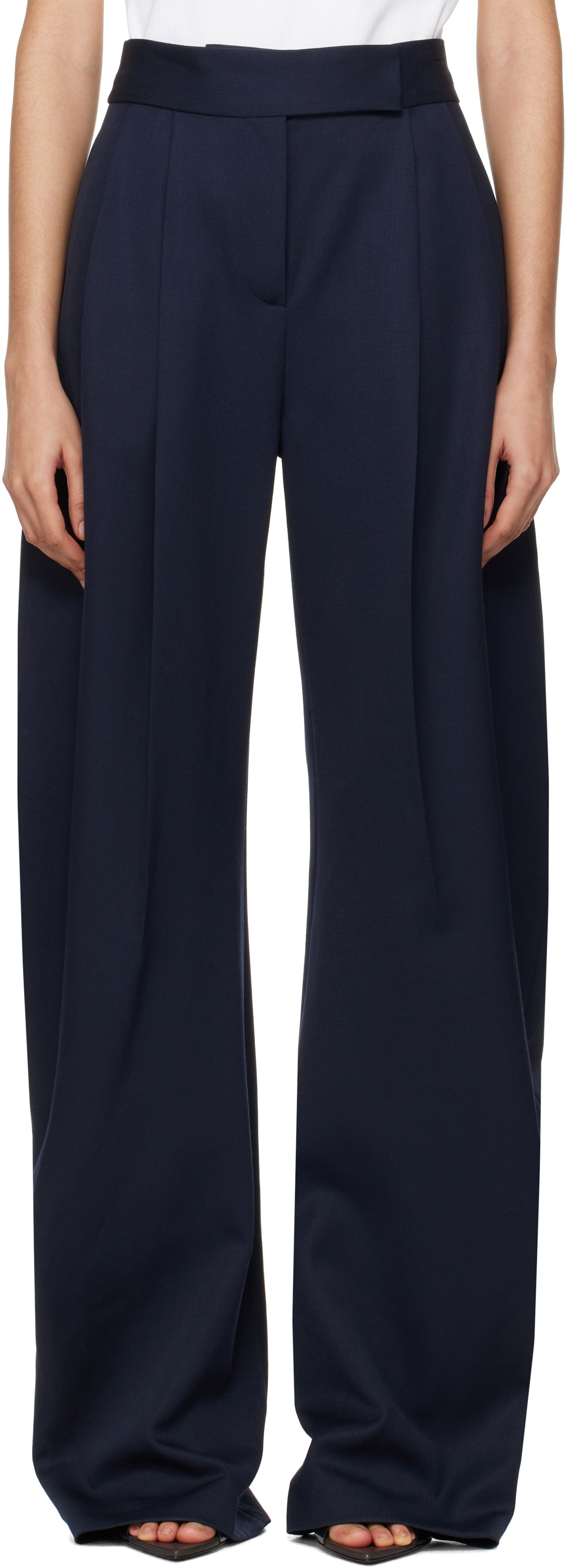 Панталони The Attico Attico Long Pleated Trousers Тъмно синьо | 250WCP00102 WWW046AA, 0