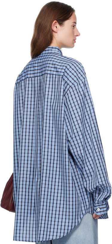 Риза VETEMENTS Vetements Tie Gingham Shirt Синьо | UH76SH280CN, 2