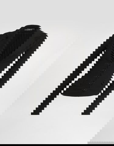 Яке Dolce & Gabbana Dolce & Gabbana Single-breasted Wool Canvas Jacket Черно | F27HATFUBCEN0000, 0