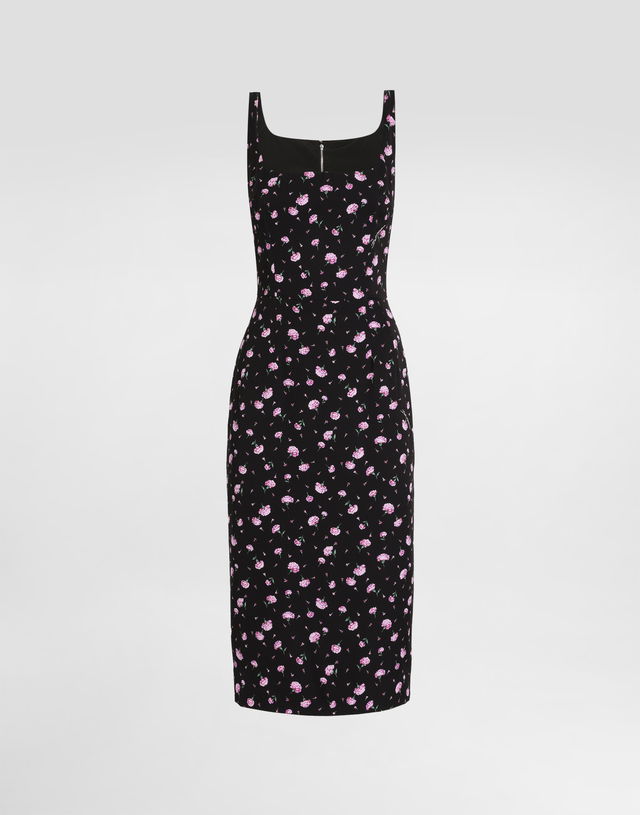 Carnations-print Sheath Dress
