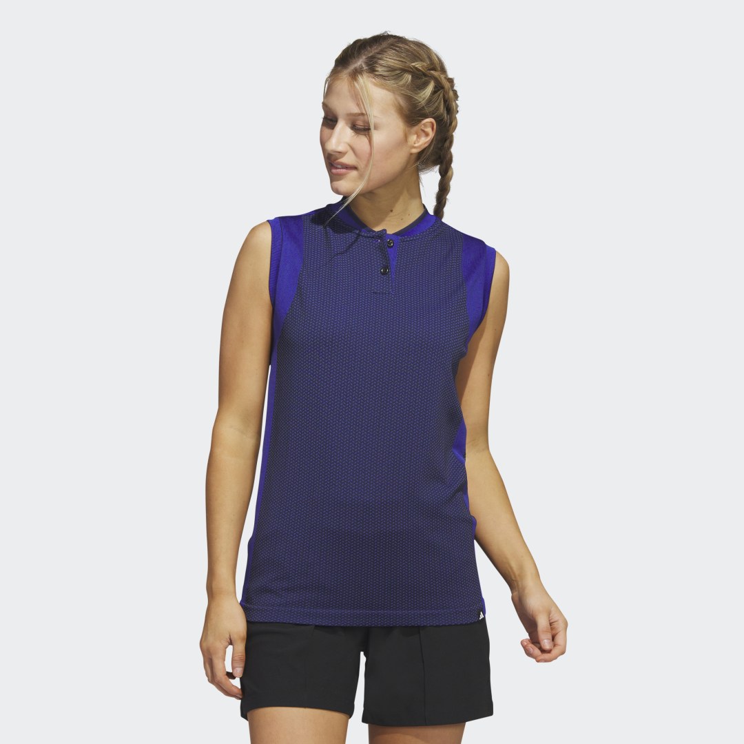 Поло тениска adidas Originals Ultimate365 Tour Sleeveless Primeknit Polo Shirt Тъмно синьо | HS8949, 0