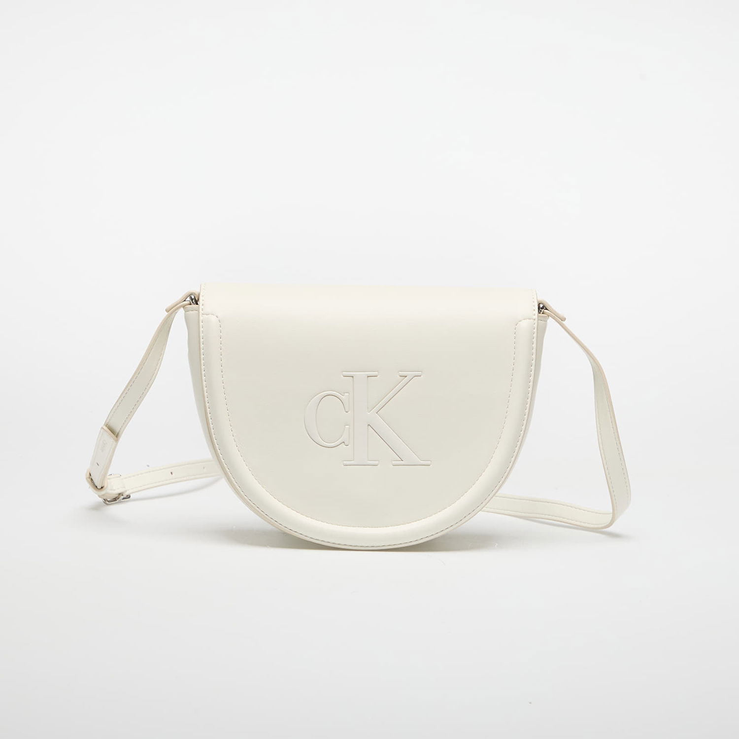 Чанта през рамо CALVIN KLEIN Calvin Klein Bold Ck Saddle Crossbody Bag Бяло | LV04F3221G FUP, 0