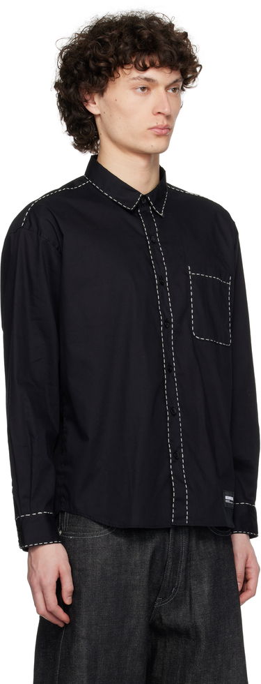 Риза Neighborhood Neighborhood Hand Stitching Long Sleeve Shirt Черно | 251AQNH-SHM08, 1