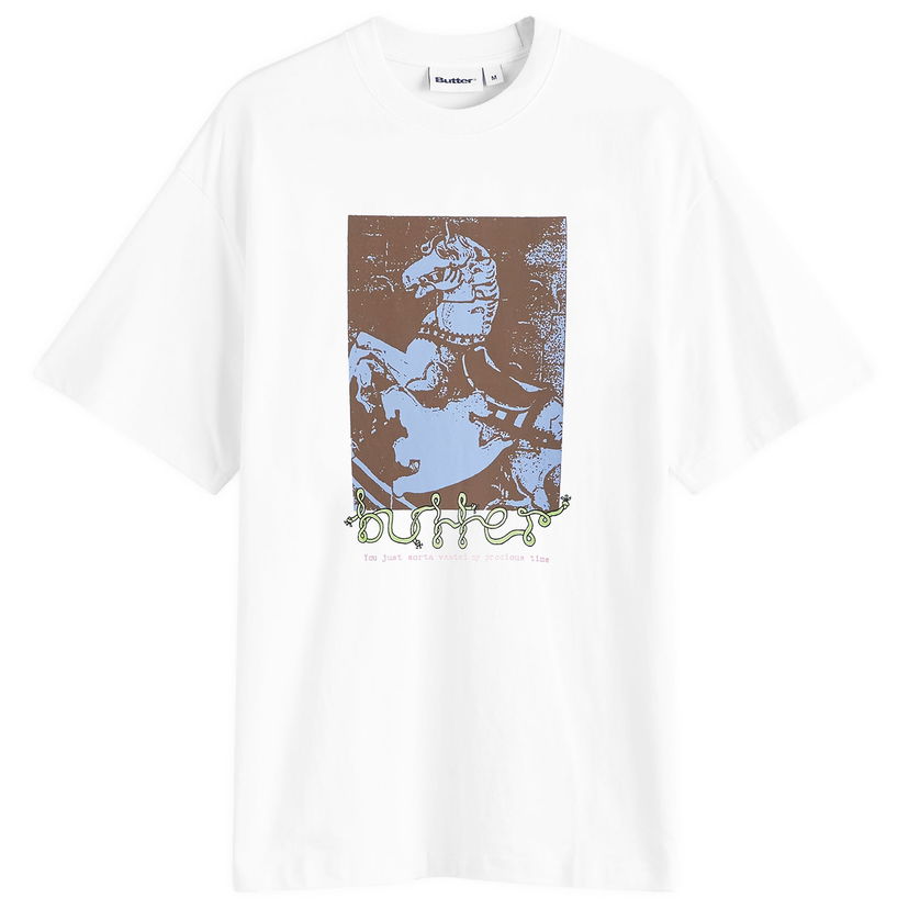 Тениска Butter Goods Carousel T-Shirt Large Бяло | BG243102-WHT