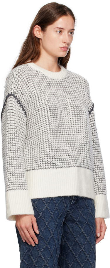 Пуловер rag & bone Katie Waffle Knit Sweater Бяло | WAS24F050SA50, 1