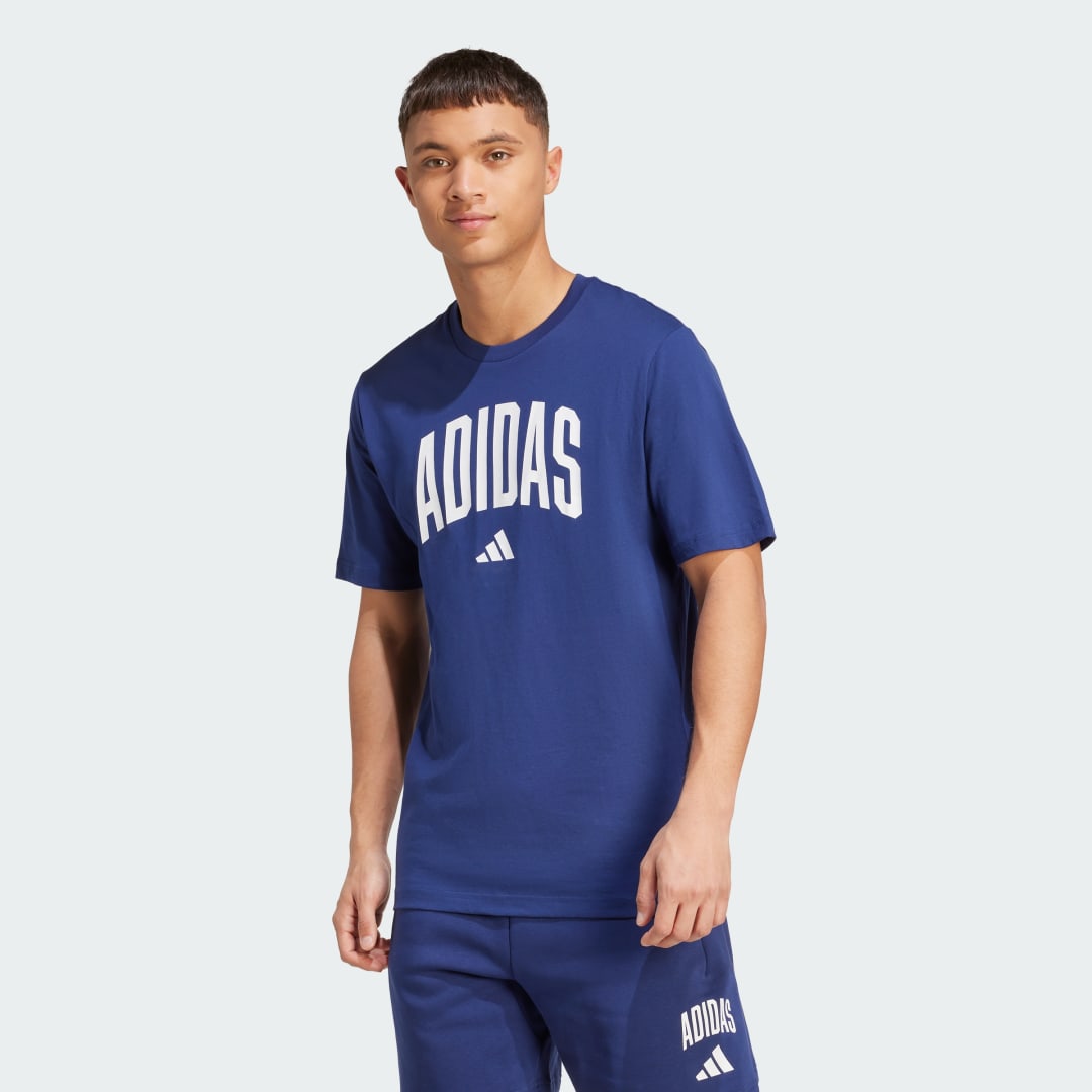Тениска adidas Performance Collegiate Lineage Graphic Tee Синьо | JM6417, 0