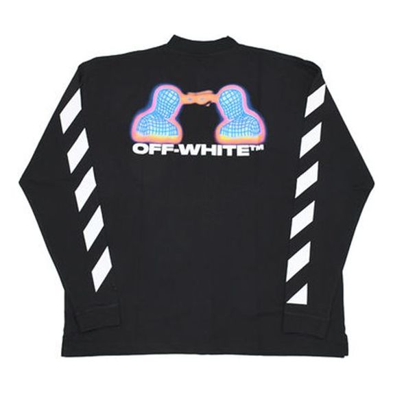 Тениска Off-White Long Sleeve Thermal Graphic Print T-Shirt Черно | OMAB032E191850061088, 0