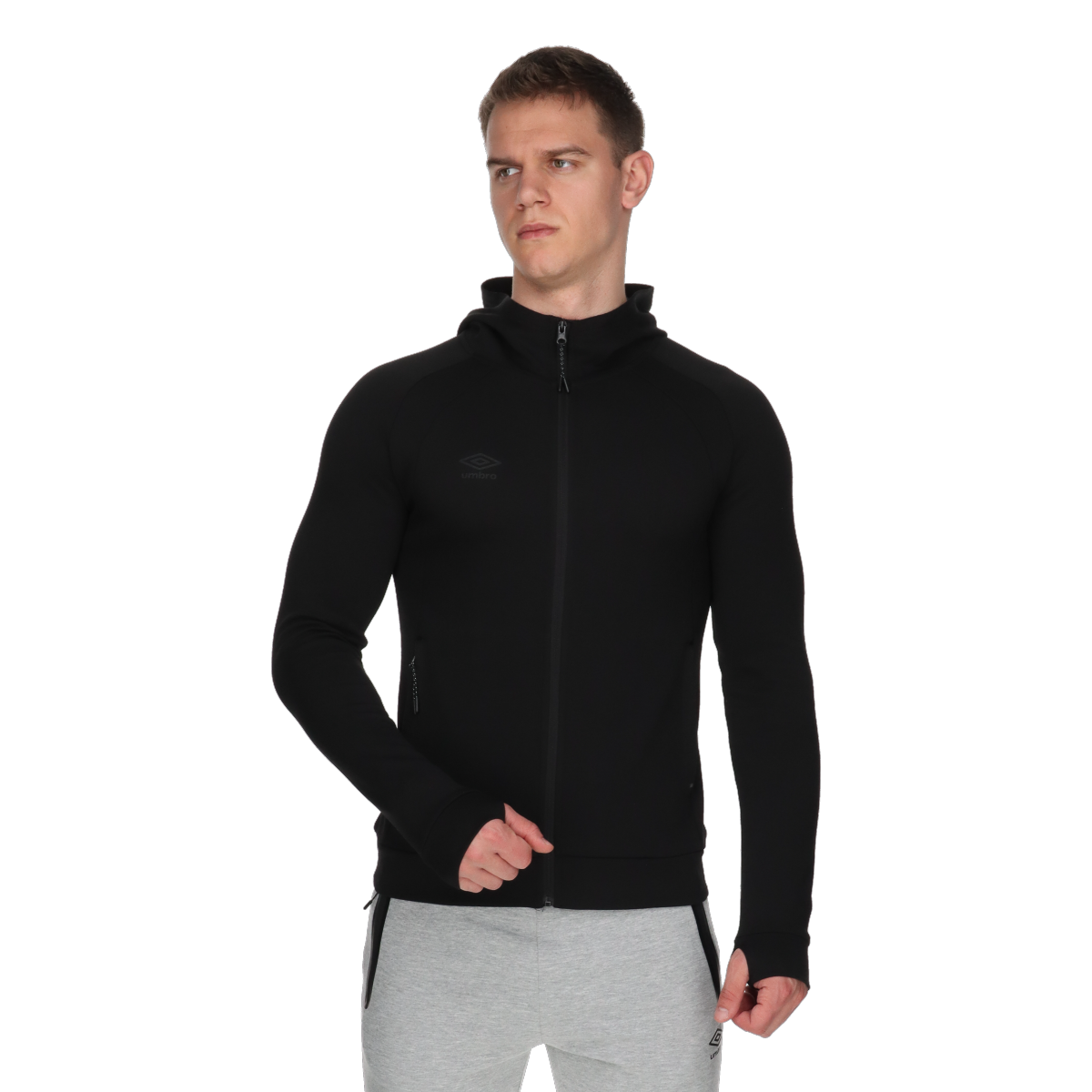 Суитчър Umbro Hooded Full-Zip Performance Jacket with Thumbholes Черно | UMA251M609-01, 0