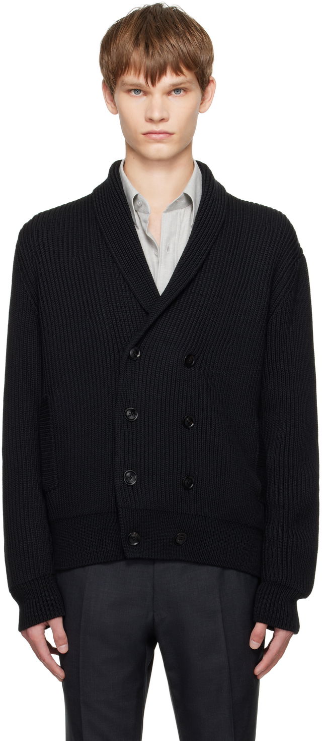 TOM FORD Wool Silk Shawl Collar Cardigan