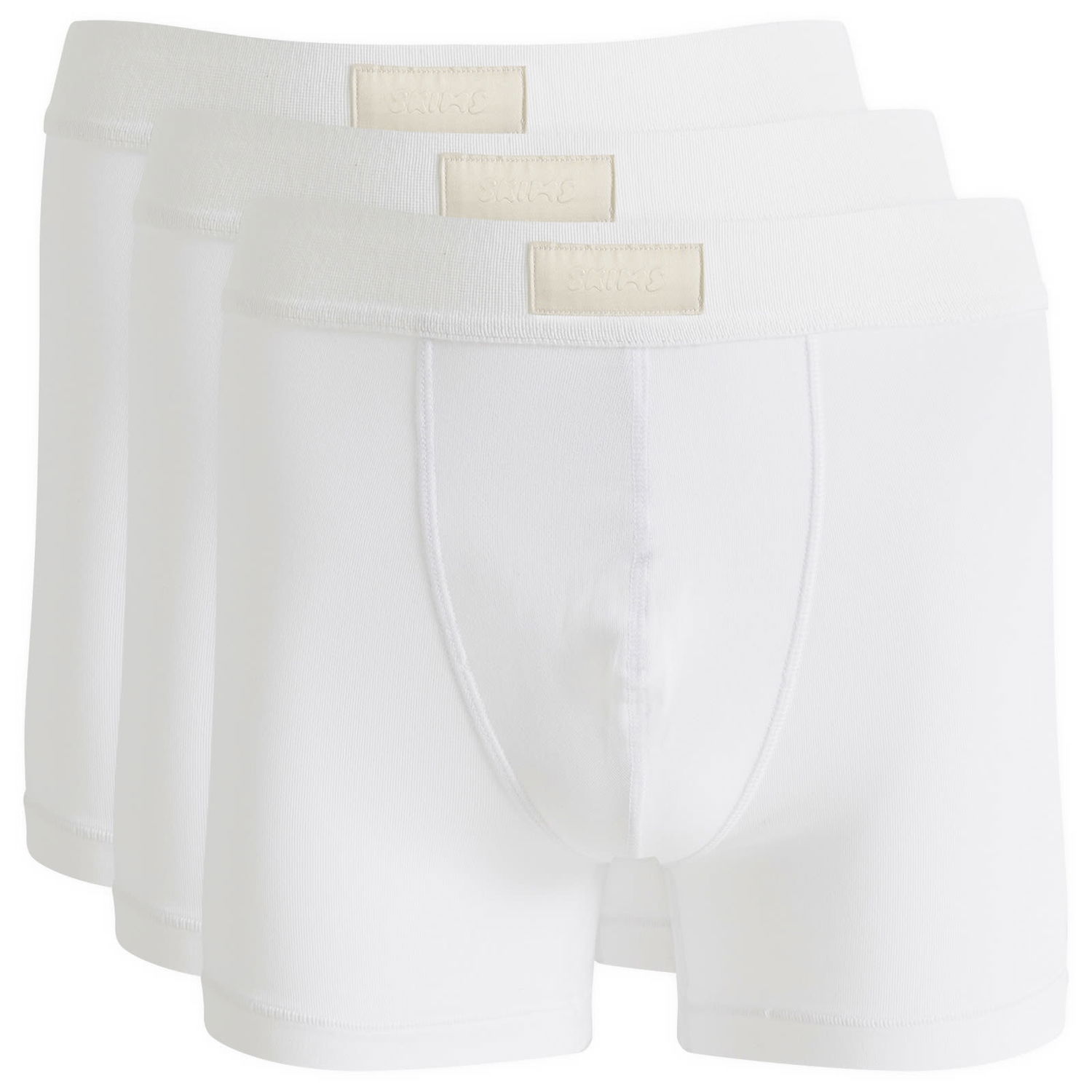 Боксерки SKIMS SKIMS Men's 3" Cotton Boxer Briefs - 3-Pack Бяло | BO-BBR-5634M-CH, 0