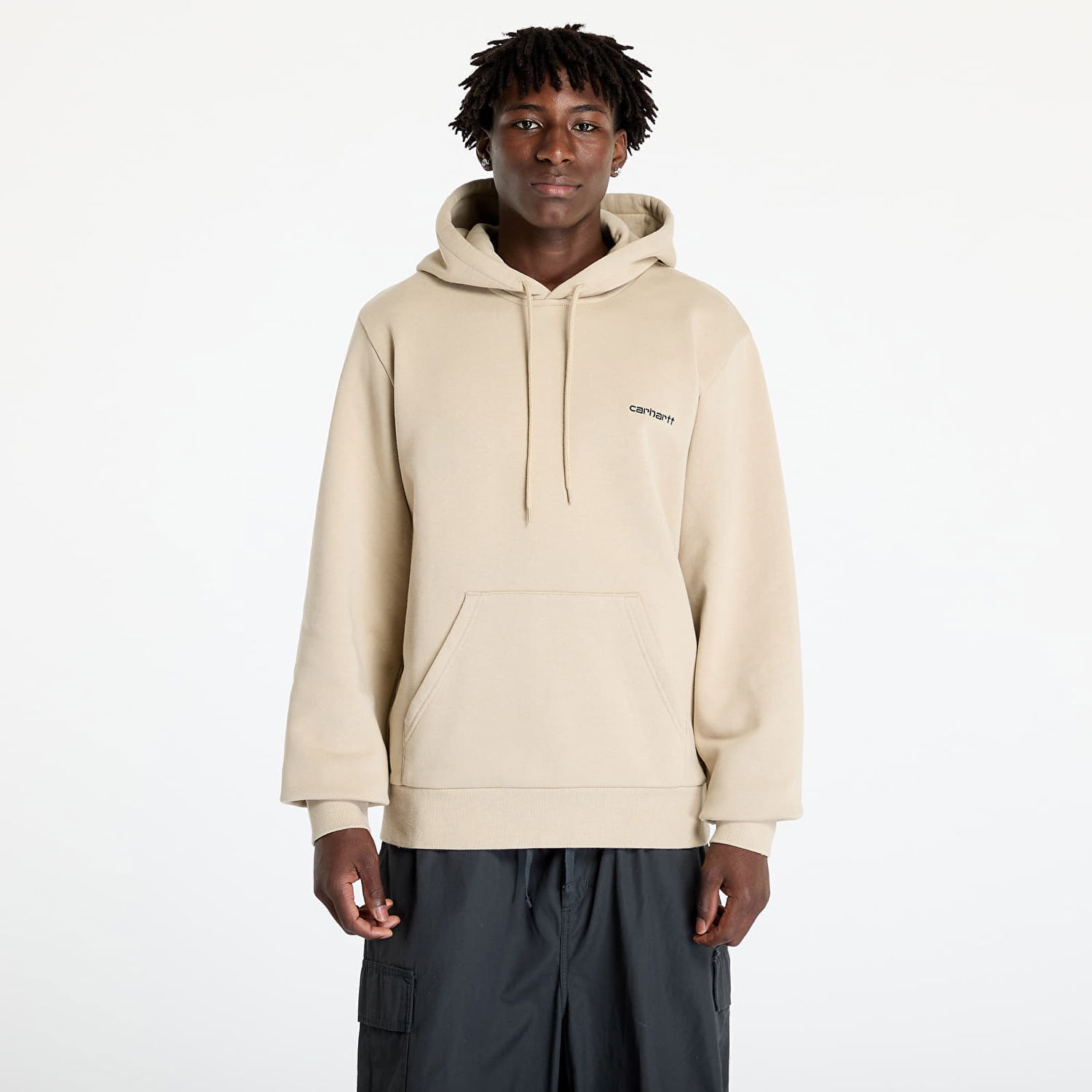 Суитчър Carhartt WIP Hooded Script Embroidery Sweat Wall/ Black Бежово | I033658.AWXX., 0