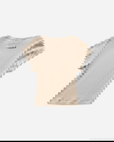 Тениска Jean Paul Gaultier Ribbed Logo Patch Baby T-Shirt Бежово | 26-01-W-TO429-J014 63, 2