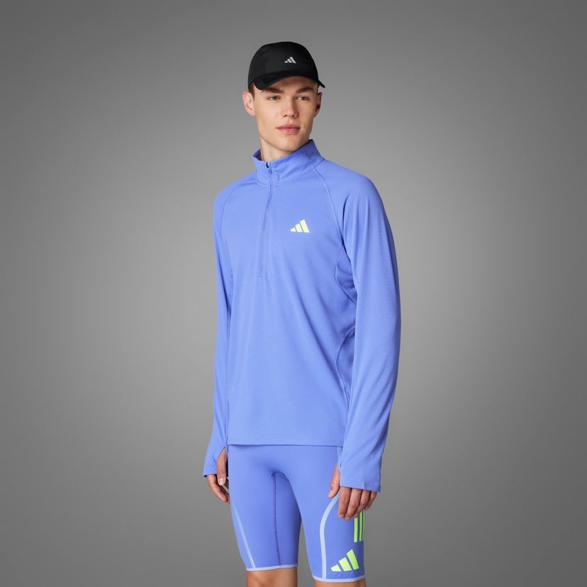 Суитчър adidas Performance Adizero Running Quarter-Zip Long Sleeve Лилаво | IM8551