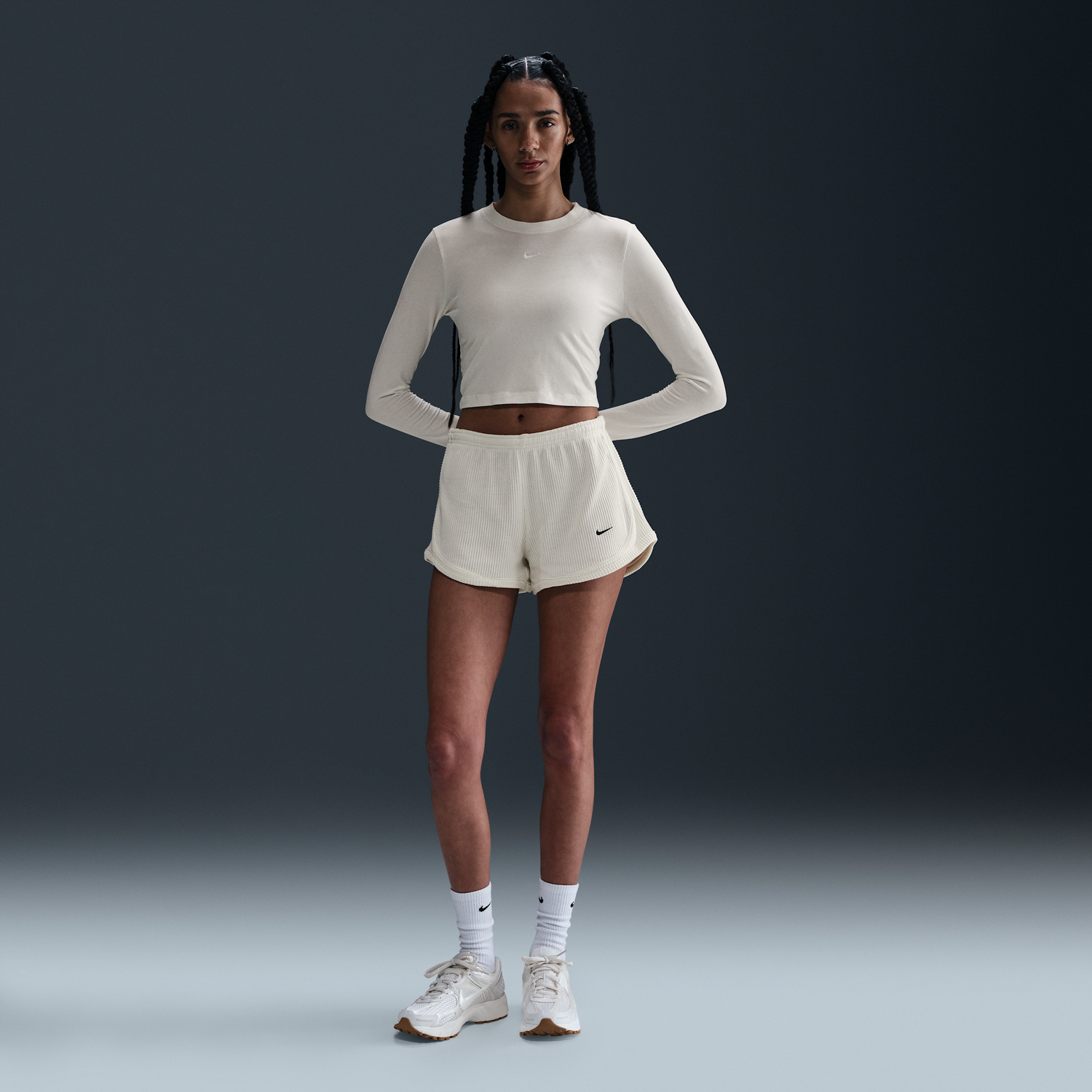 Къси панталони Nike Sportswear Chill Waffle Mid-Rise 3" Shorts Бяло | HJ3842-134, 0