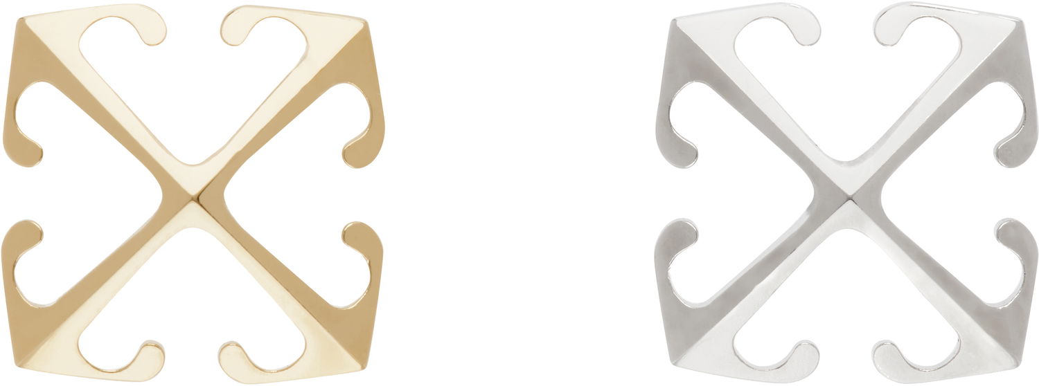 Значка Off-White Off-White Bicolor Mini Arrow Earrings Жълто | OWOD29MS25MET0017672, 0