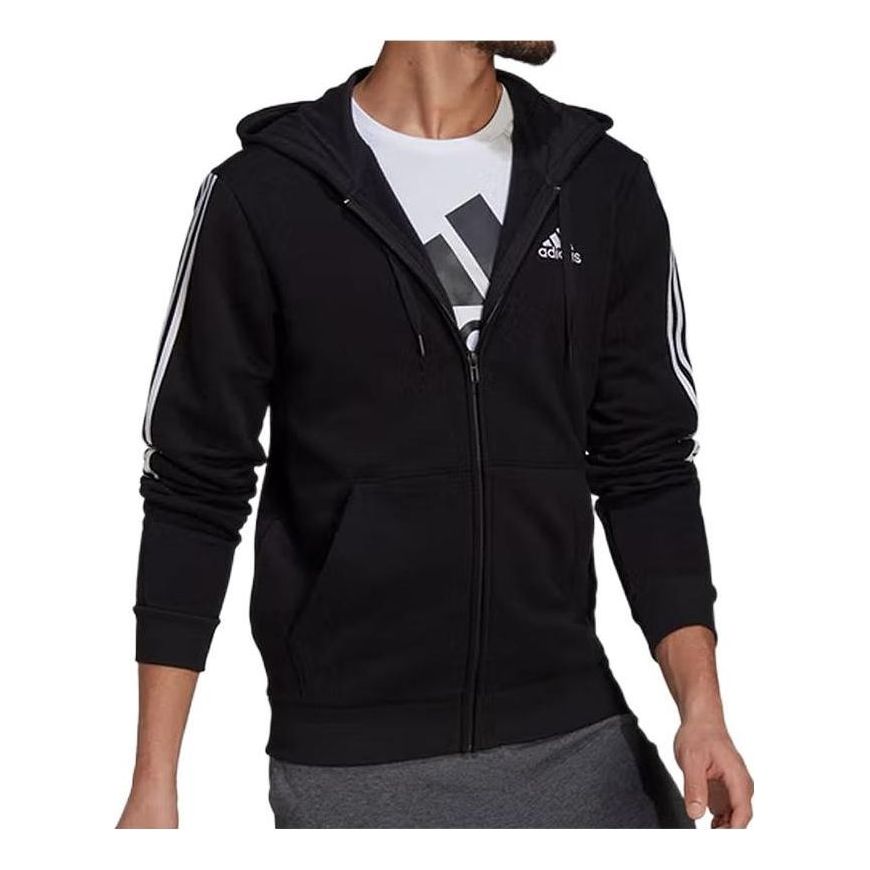Суитчър adidas Originals Essentials Fleece 3-Stripes Track Jacket Черно | GK9585, 0