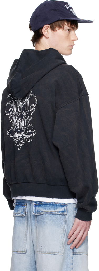 Суитчър We11done We11done Gothic Logo Zip-Up Hoodie Черно | WD-TJ2-25-845-U-NV, 2