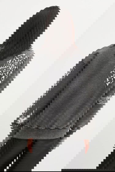 Суитчър Aries Overlord Patterned Distressed Wash Sweatshirt with Spiderweb Graphic Сиво | AR2003604, 2