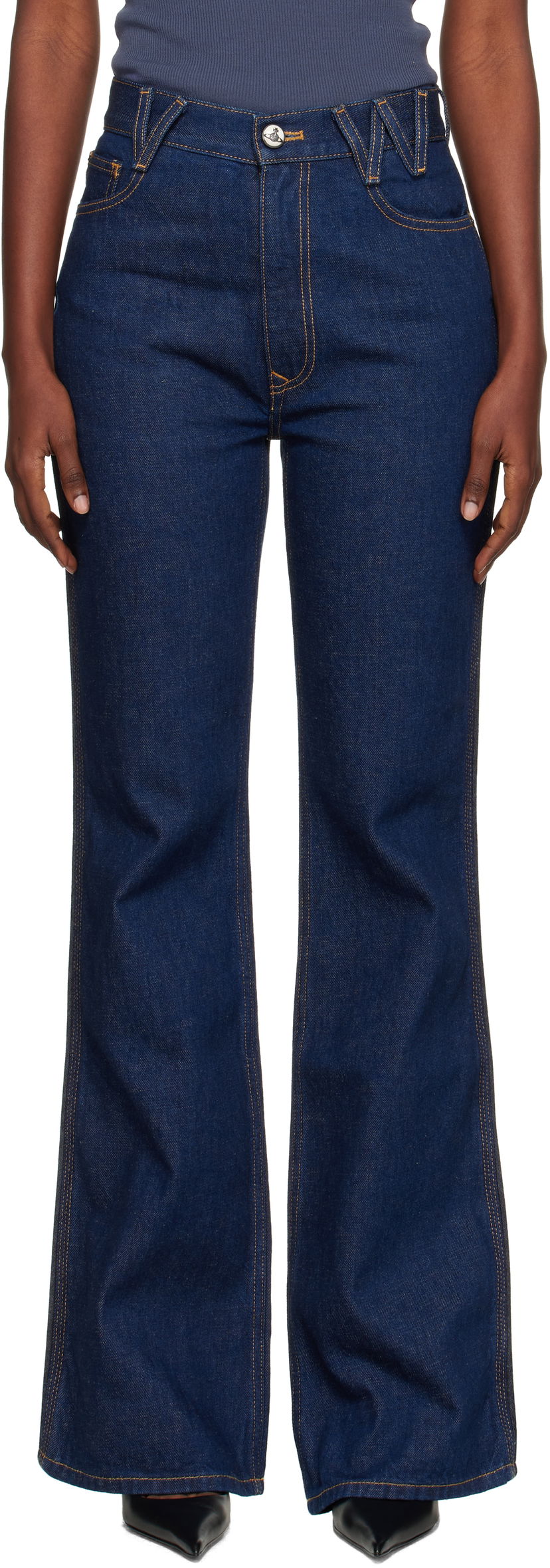 Дънки Vivienne Westwood Vivienne Westwood Ray 5 Pocket Flare Jeans Синьо | 1902002B-W0162-