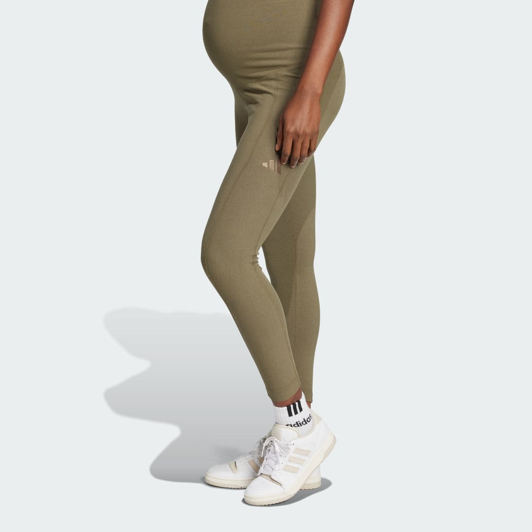 Клинове adidas Performance Ribbed High-Waist 7/8 Maternity Leggings Зелено | JJ4630, 0