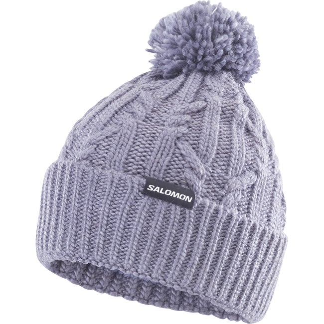Шапка Salomon Cable Knit Pom Beanie Лилаво | LC2630400, 0