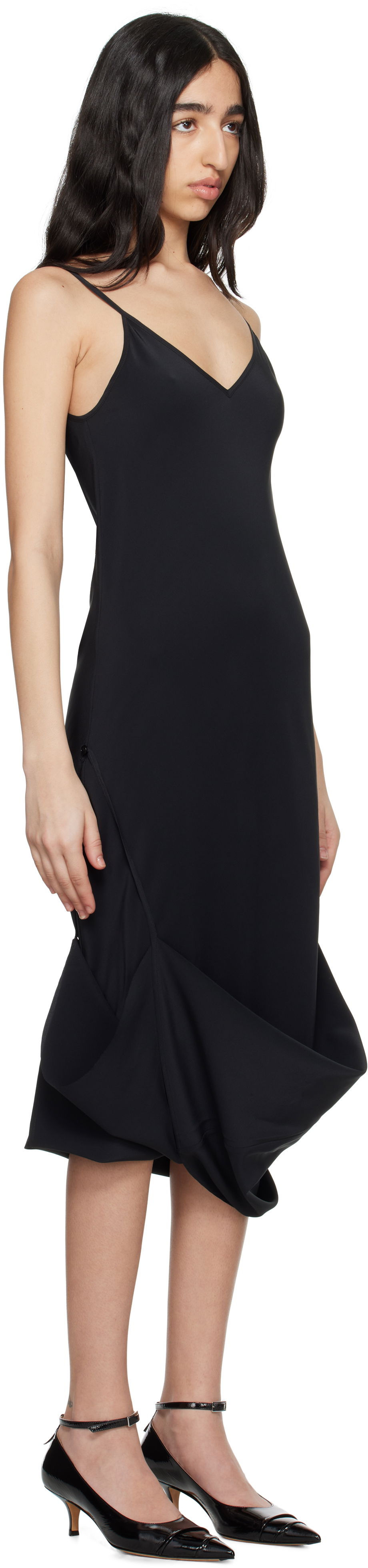 Pокля Maison Margiela MM6 Maison Margiela Silk Maxi Slip Dress Черно | S62DG0047 M35441, 1