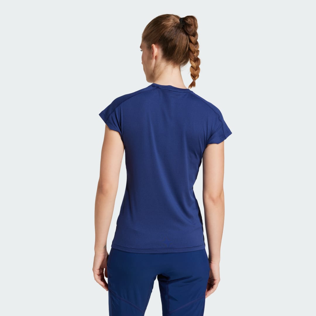 Тениска adidas Performance AEROREADY Train Essentials V-Neck Training T-Shirt Синьо | JC9567, 1