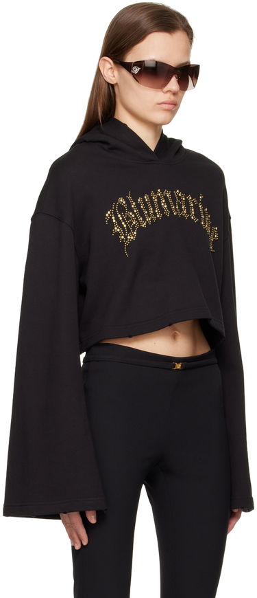 Суитчър Blumarine Blumarine Cropped Embellished Hoodie Черно | P322F017A, 1