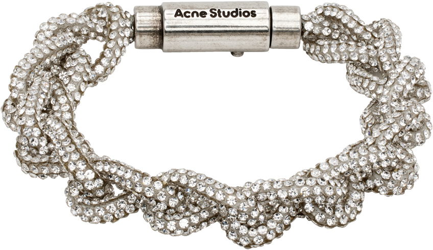 Гривна Acne Studios Crystal Cord Bracelet Сиво | C50416-, 0