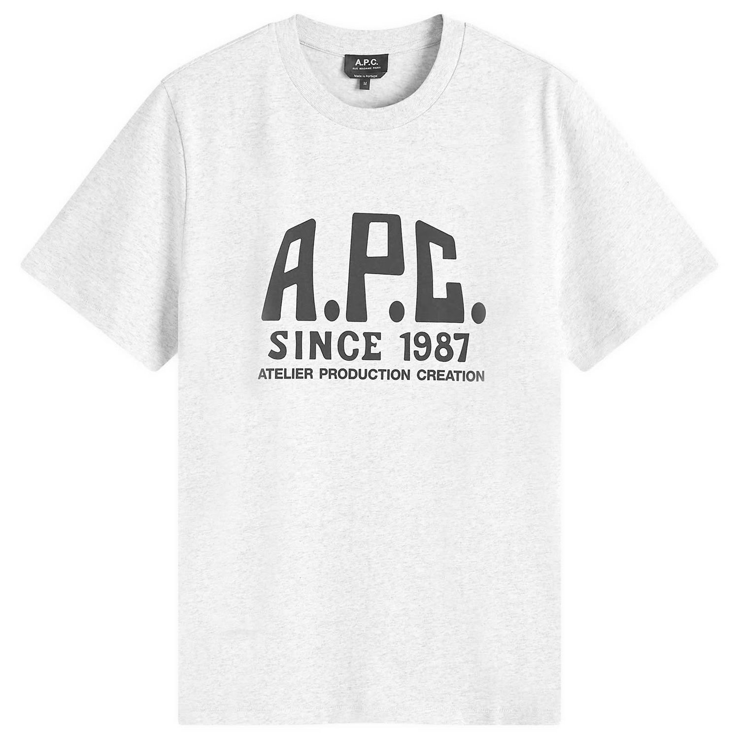 Тениска A.P.C. Heathered Label Print T-Shirt Сиво | COHBU-M26442-PLA, 1