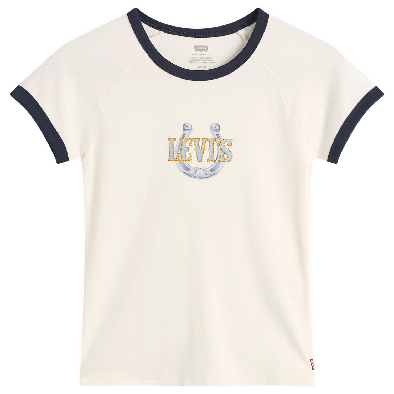 Тениска Levi's Women's Horseshoe Raglan T-Shirt Бяло | 003R2-0005, 0