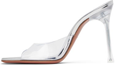 Аксесоари Amina Muaddi Amina Muaddi Alexa Glass 105 Heeled Sandals Металик | ALEXA GLASS SLIPPER, 2