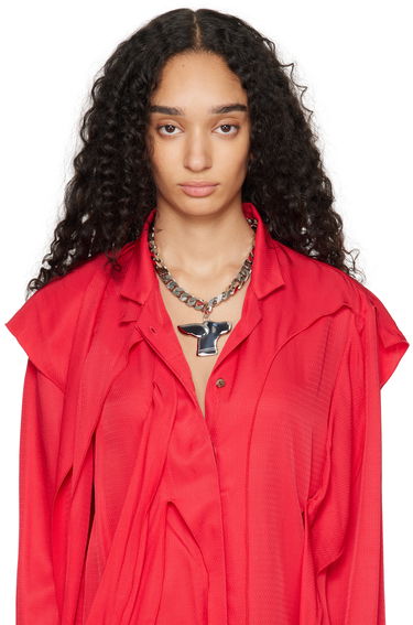 Колие Chopova Lowena Silver Chain Dog Pendant Necklace Металик | 6522, 1