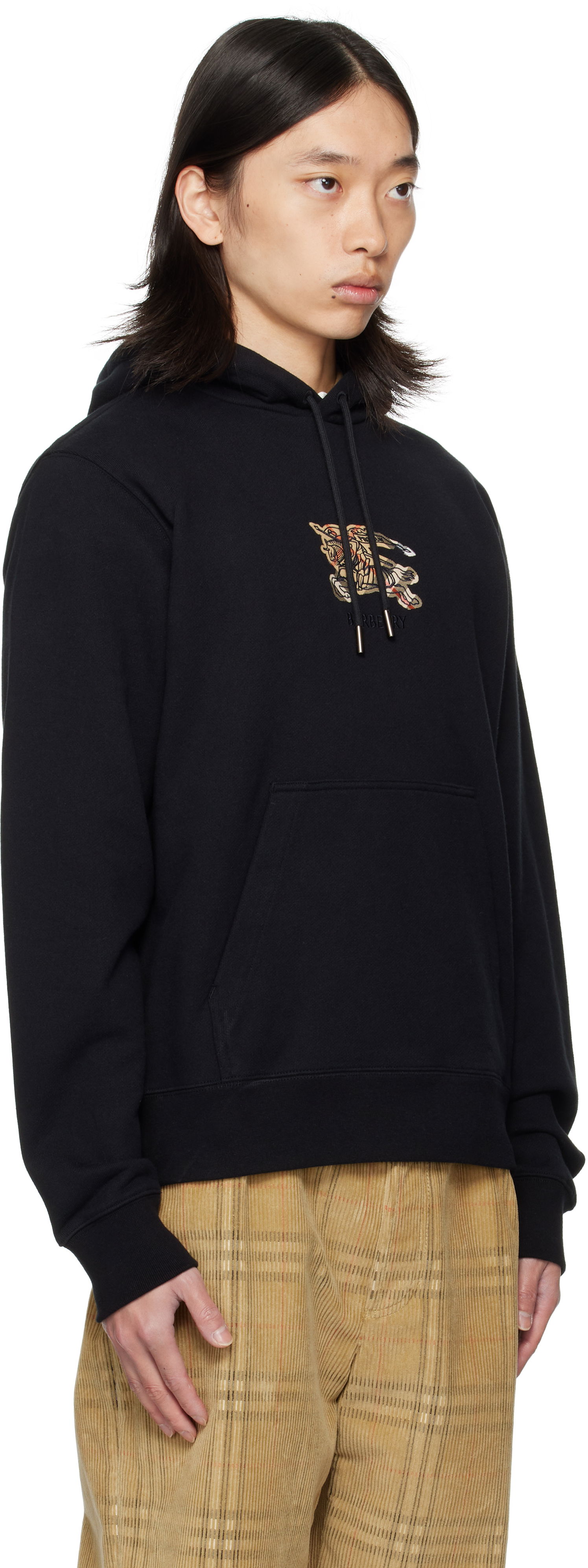 Суитчър Burberry Burberry Cotton Hoodie with Equestrian Knight Design Черно | 8116060, 1