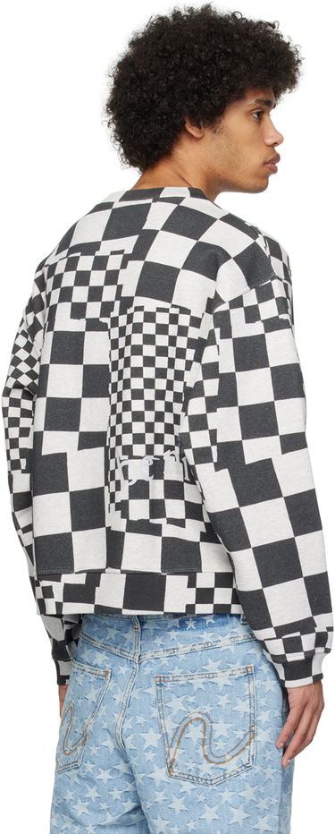 Суитчър ERL 'Venice' Checkerboard Print Sweatshirt Сиво | ERL08T023, 2