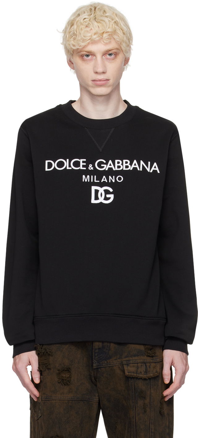 Суитчър Dolce & Gabbana Black Embroidered Sweatshirt Черно | G9ACGZFU7DU, 0