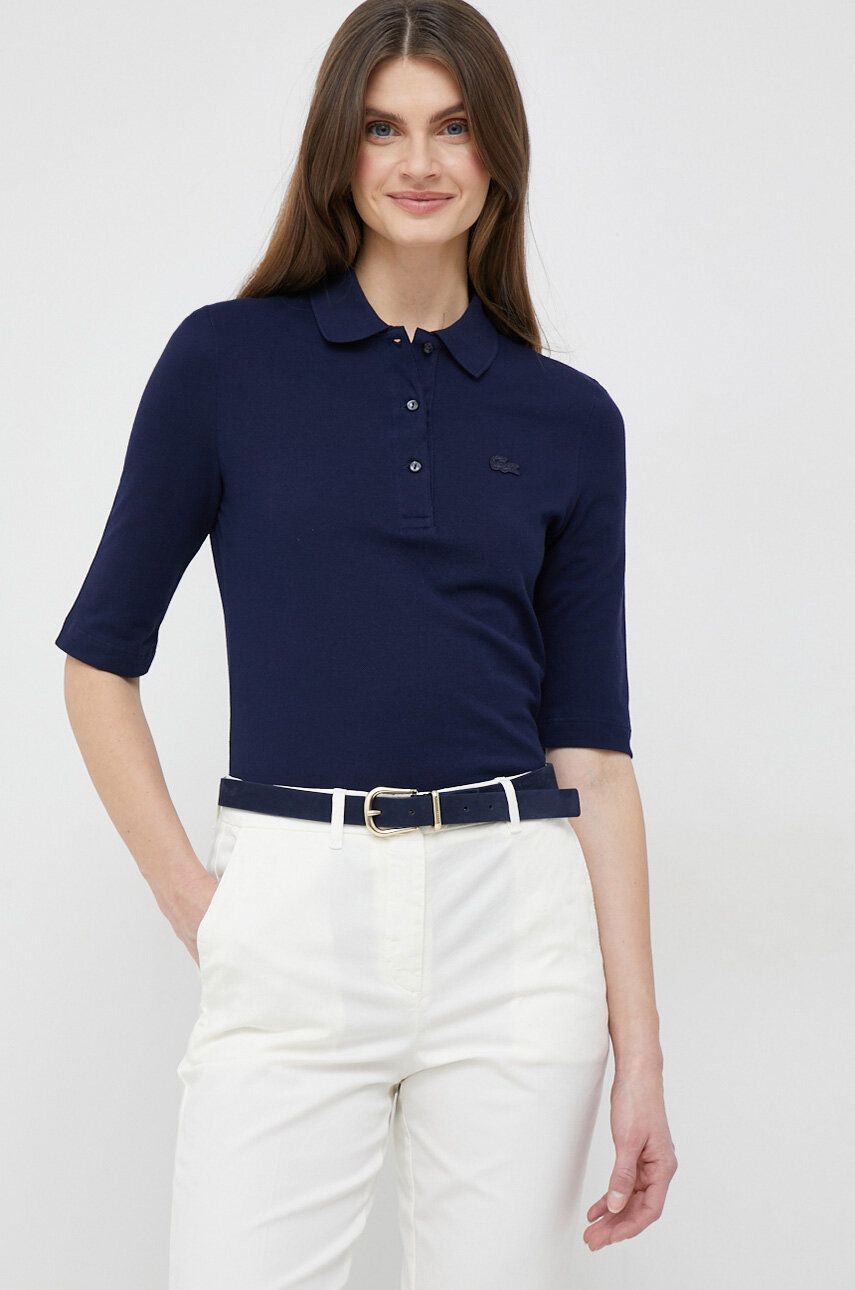 Поло тениска Lacoste Cotton T-Shirt Тъмно синьо | PF0503, 0