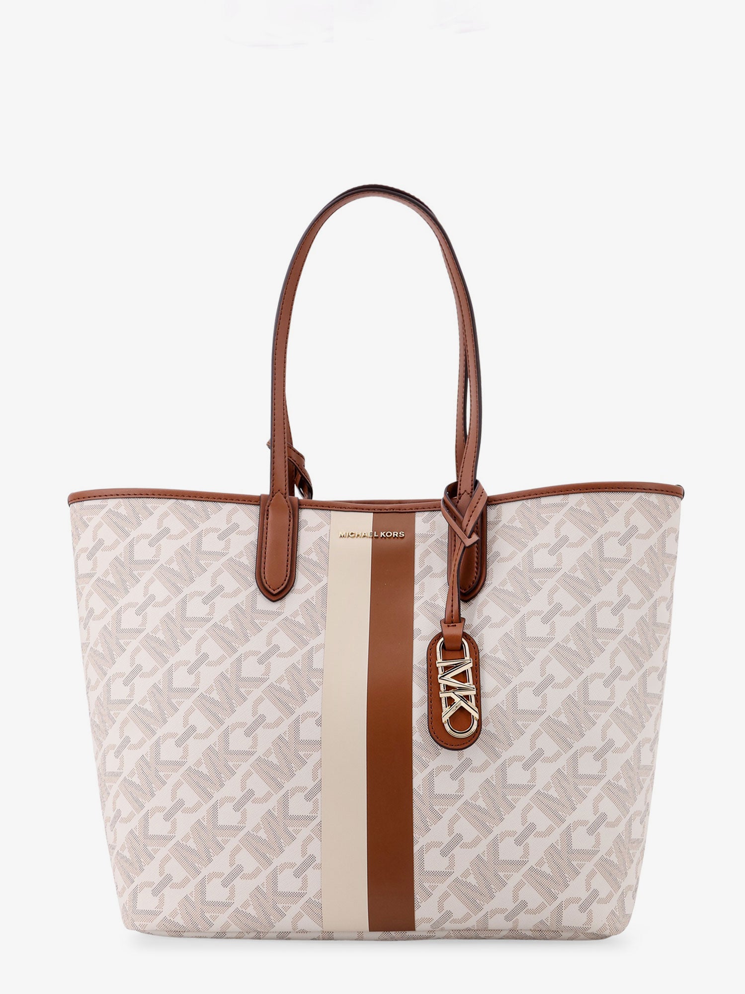 Голяма пазарска чанта Michael Kors Eliza Logo Tote Bag Бяло | 30H3GZAT7B099, 0