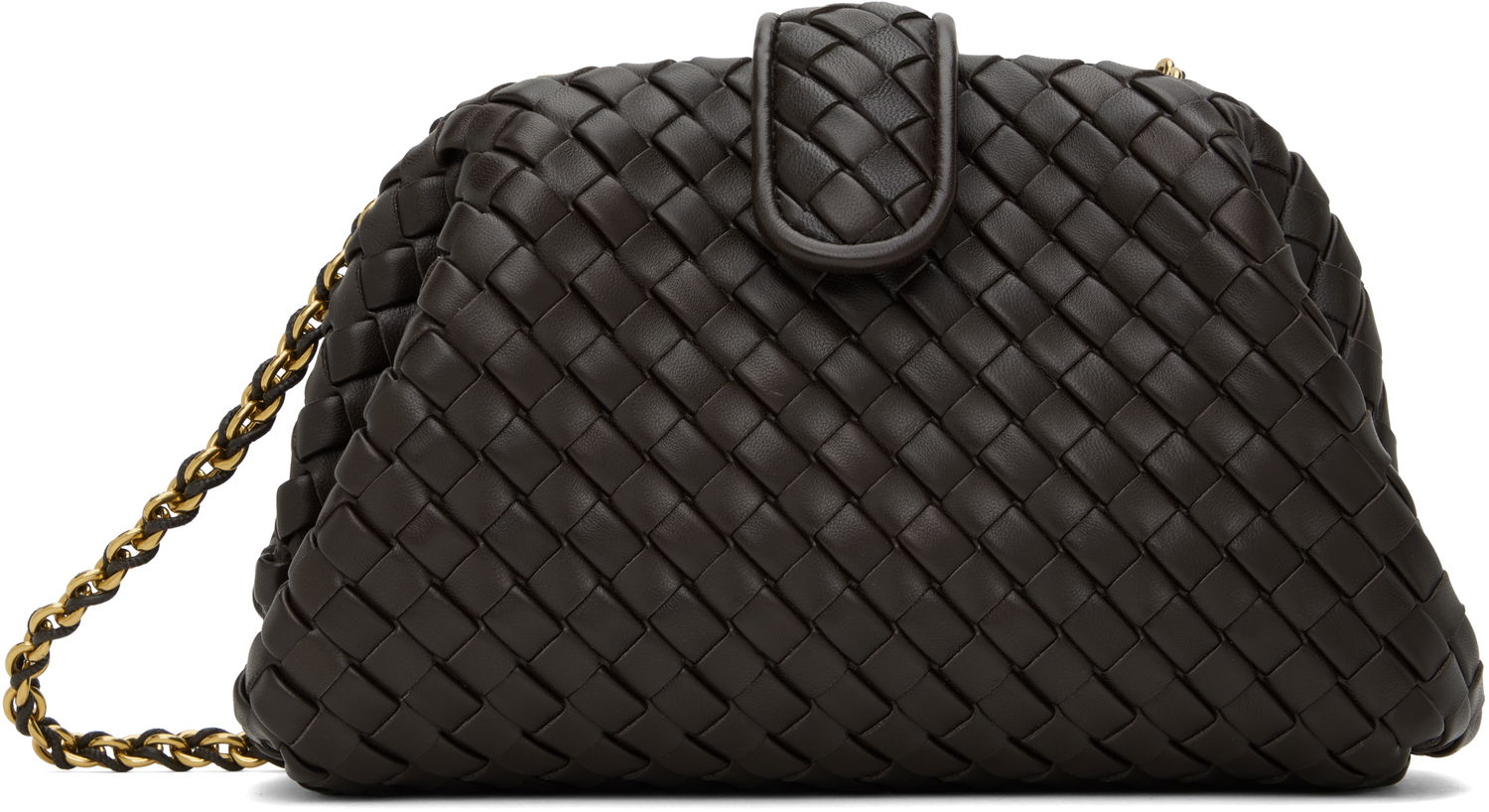 Дамска чанта Bottega Veneta Mini Chain Intrecciato Leather Shoulder Bag Кафяво | 804038 V4P61, 0