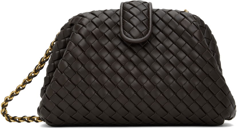 Дамска чанта Bottega Veneta Mini Chain Intrecciato Leather Shoulder Bag Кафяво | 804038 V4P61