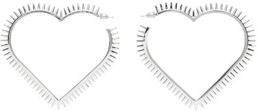 Обеци We11done We11done Large Spike Heart Earrings Металик | WD-AJ1-23-514-U-SV, 0