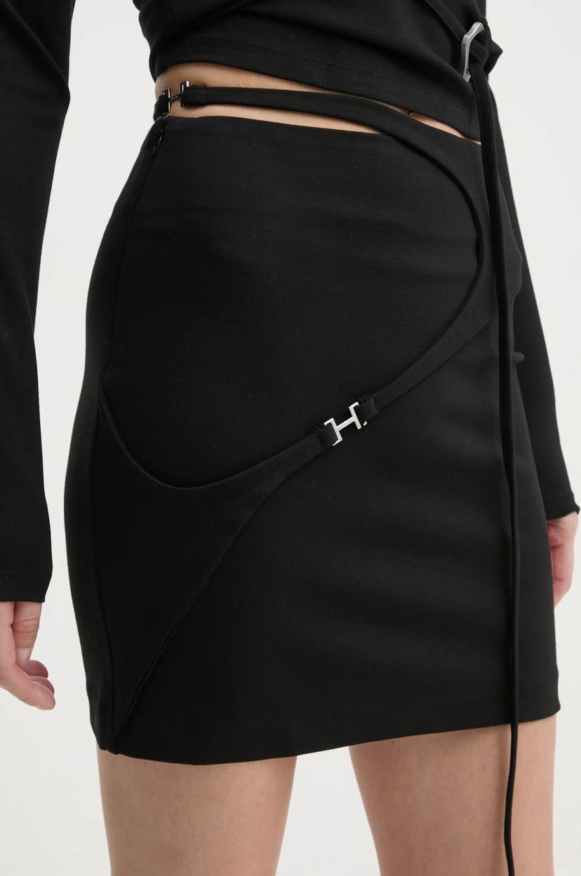 Пола HELIOT EMIL Cutout Detail Mini Skirt Черно | AW24.W.12.042.BLK01