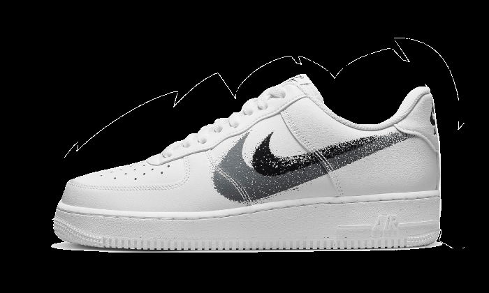 Кецове и обувки Nike Air Force 1 Low "Stencil Swoosh" Бяло | FD0660-100, 0